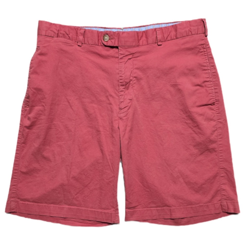 Peter Millar Men's Sz 34 Pink Pima Cotton Golf Chino Shorts 9" Inseam